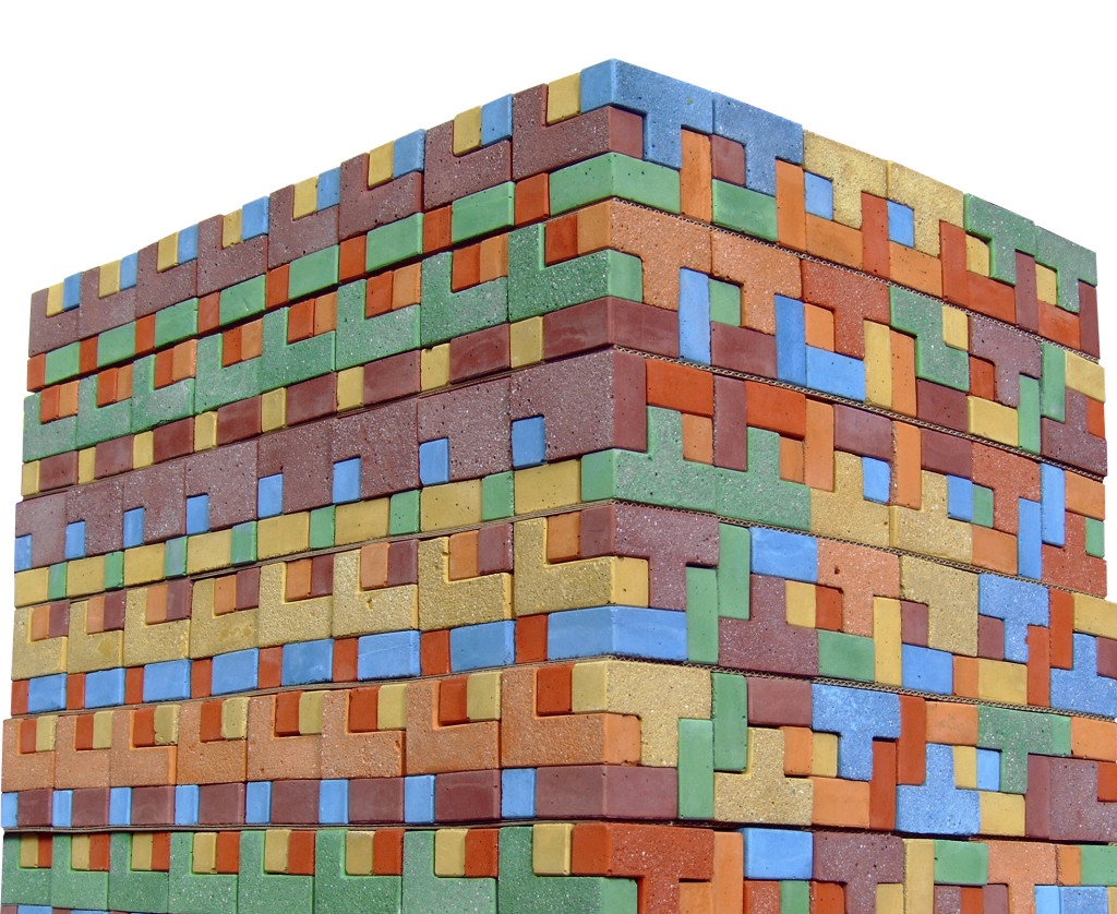 coloured concrete mosaic puzzles