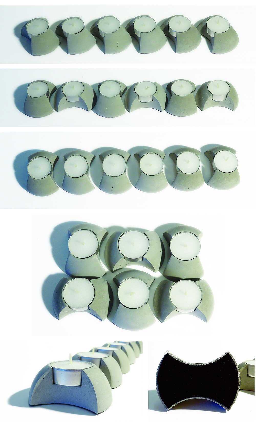 Sphere concrete candleholder giftbox, theelichthouder beton