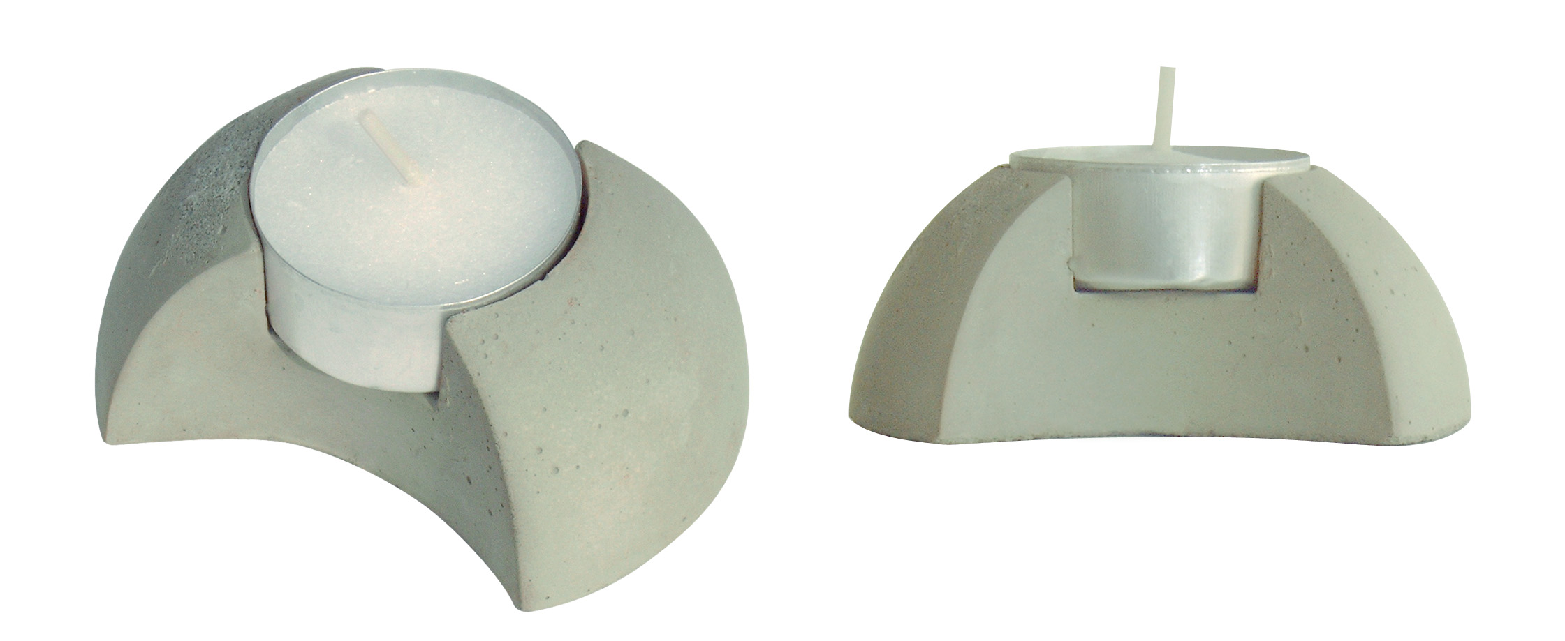 Sphere concrete candleholder sphere, theelichthouder van beton